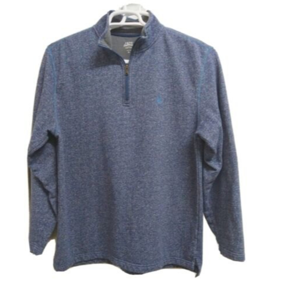 IZOD SALTWATER Men’s XL 1/4 Quarter Zip Long Sleeve Sweatshirt Jacket Blue Grey